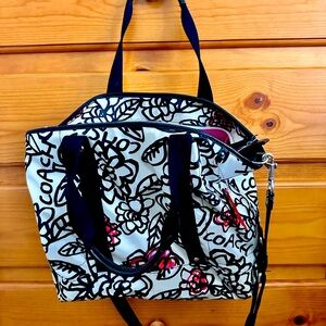 Coach Black and Pink floral tote